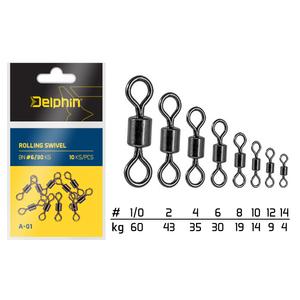 DELPHIN Rolling Swivel A 01 10db BN/6