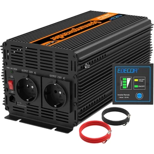 EDECOA Inverter 24V-ról 230V-ra, 2000W/4000W tiszta szinusz
