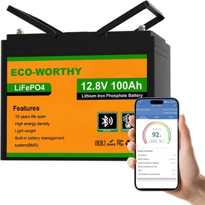 ECO-WORTHY 12 V 100 Ah Low Temp Bluetooth FePO4 akkumulátor