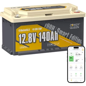 Power Queen 12V 140Ah LiFePO4 Bluetooth akkumulátor