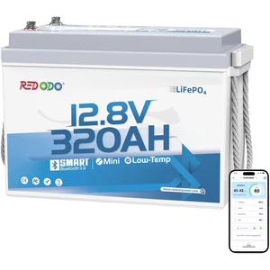 RedOdo 12V 320Ah LiFePO4 BLUETOOTH Smart akkumulátor 4096 Wh kapacitás
