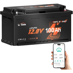 LiTime LiFePO4 12V 100Ah LiFePO4 Bluetooth akkumulátor