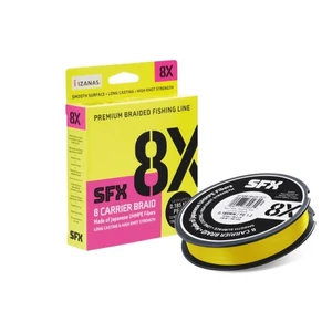 SUFIX SFX 8X HOT YELLOW 275M sárga 8 szálas pergető fonott zsinór