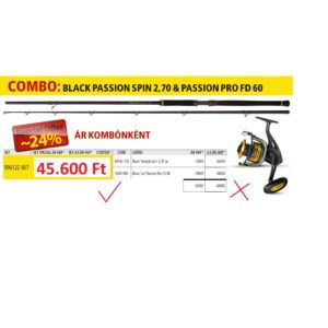 Black Cat 2,70m Black Passion Spin  50-200g pergető bot+BC Passion Pro FD 60 orsóval