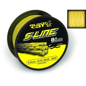 Black Cat Ø 0,55mm S-Line H: 300m 70kg / 154lbs sárga 8-szálas fonott főzsinór
