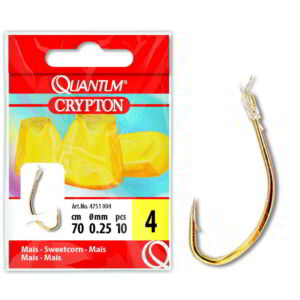 #8 Quantum Crypton Kukoricás Előkötött horog arany 0,20mm 70cm 10darab