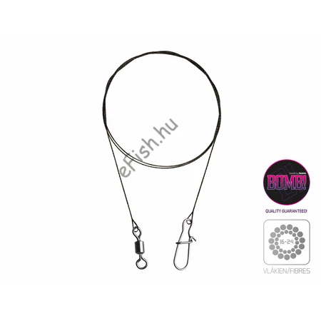 DELPHIN Volfrám huzal BOMB! forgóval és kapoccsal 2db/15cm/5kg