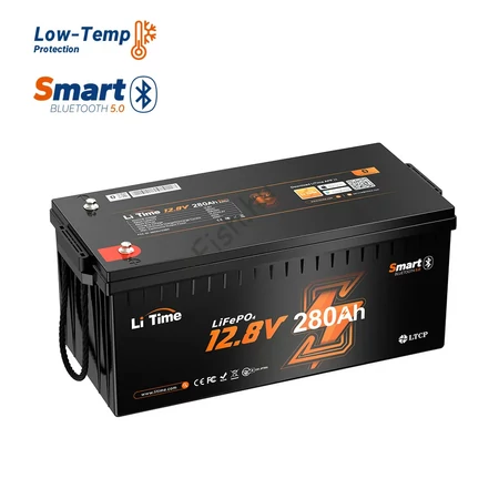 LiTime 12V 280Ah Bluetooth LiFePO4 Okos Akkumulátor Alacsony Hőmérséklet Védelemmel (200A BMS)