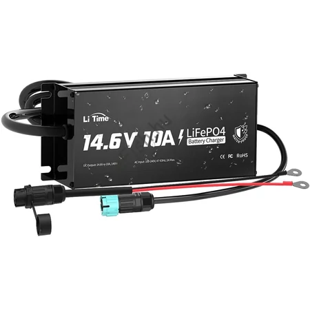 LiTime 14.6V 10A Vízálló (IP67) LiFePO4 Akkumulátor vízálló töltő