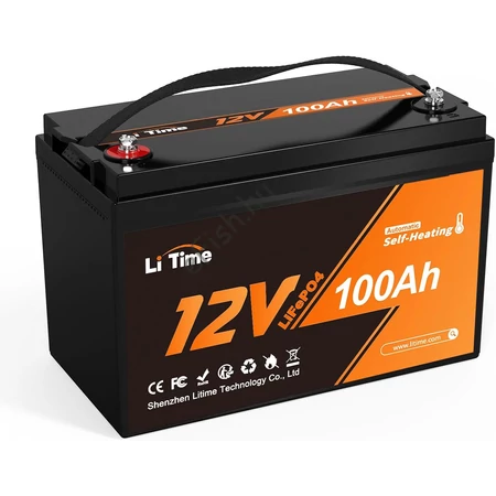 LiTime 12V 100Ah LiFePO4 Akkumulátor – ÖNFŰTŐS Technológiával (Self-Heating)