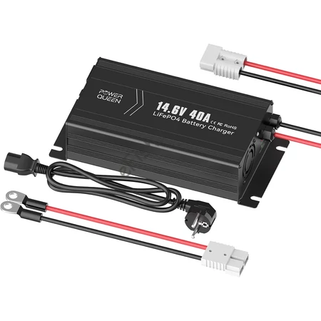 Power Queen 14.6V 40A LiFePO4 akkumulátortöltő 12V-os akkukhoz