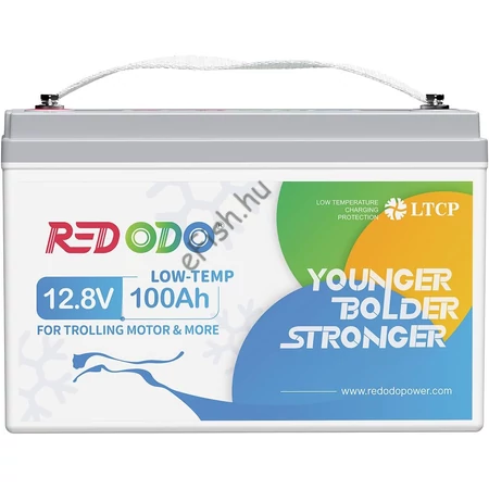 RedOdo 100Ah LiFePO4 12V akku Hőmérséklet védelemmel 3 év gari