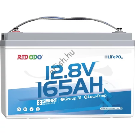 RedOdo 12V 165Ah LiFePO4 BLUETOOTH Smart G31 akkumulátor