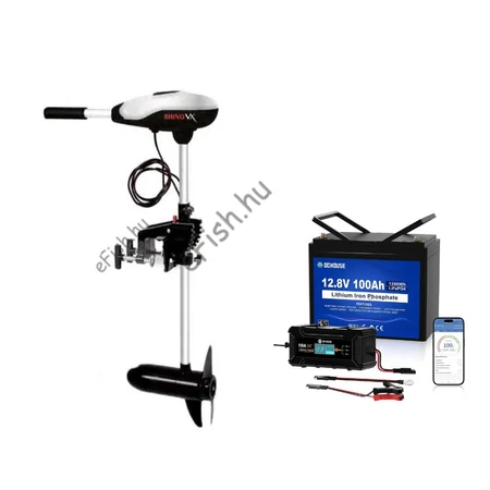 Rhino VX 54 elektromos csónakmotor + DC 12V 100Ah LiFePO4 BTH akku + 10A töltő SZETT