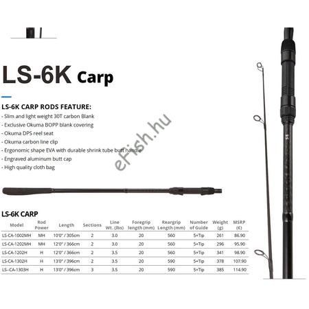 OKUMA LS-6K CARP 300CM 3,0LBS 3 részes pontyozó bot