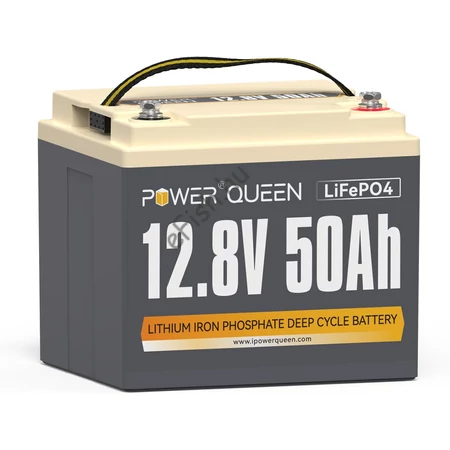 Power Queen 12.8V 50Ah LiFePO4 lítium-ion munka akkumulátor