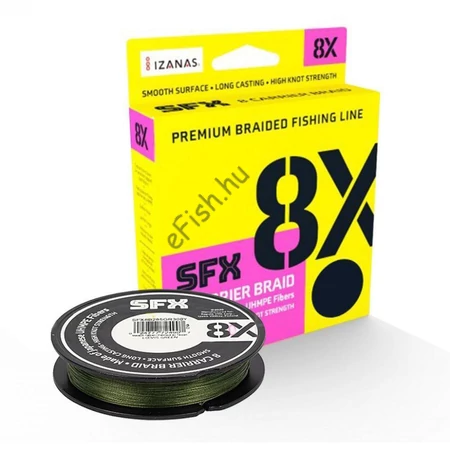 SUFIX SFX 8X LO-VIS GREEN 135M 10,4mm zöld 8 szálas pergető fonott zsinór