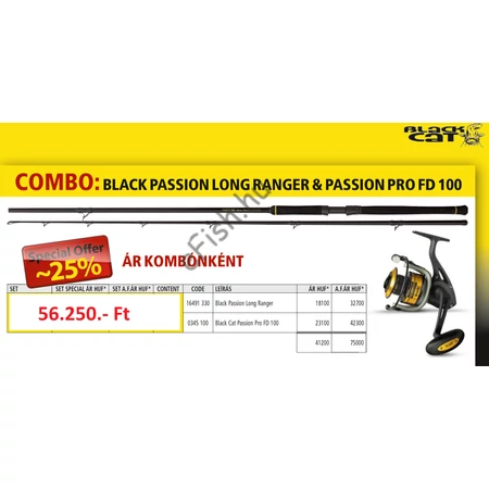 Black Cat 3,30m Black Passion Long Ranger  600g harcsázó horgászbot