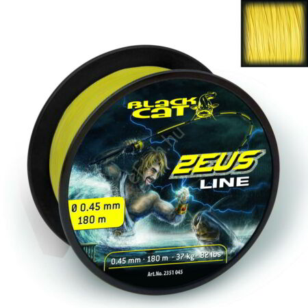 Black Cat Ø 0,45mm Zeus Line H: 180m 37kg / 82lbs sárga