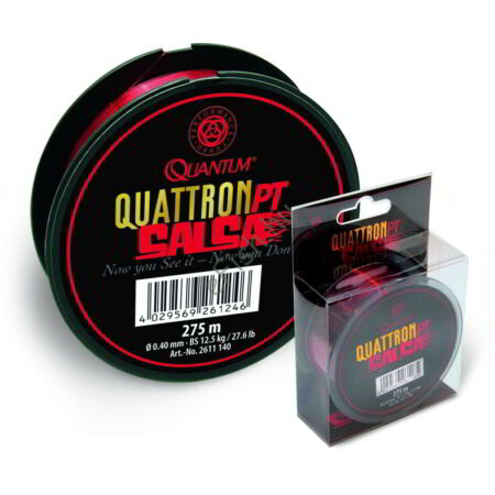 Ø0,20mm Quantum Quattron Salsa 275m 3,50kg,7,70lbs átlátszó piros