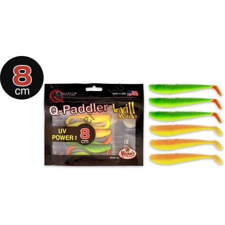8cm 3x hot shad + 3x desert sunset Quantum Q-Paddler Power Packs UV Power Mix Krill 6darab