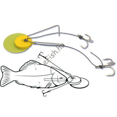  BLACK CAT DEAD BAIT JIG RIG döglött csalihalhoz terelőlapáttal
