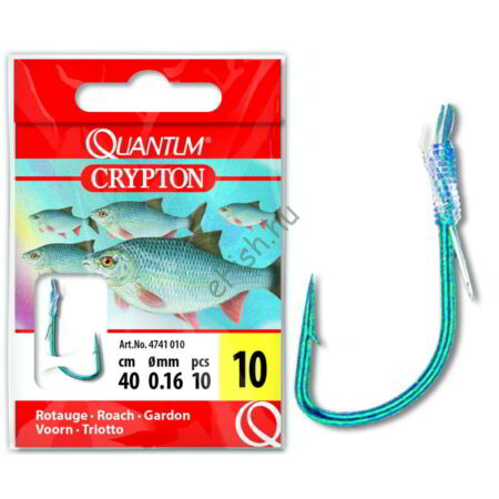 #16 Quantum Crypton Roach Előkötött horog kék 0,10mm 40cm 10darab