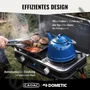 Kép 4/6 - Tapadásmentes, kerámiabevonatos bordázott grill lap húsok és zöldségek szabadtéri sütéséhez.