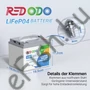 Kép 7/7 - RedOdo 50Ah 12V LiFePO4 Bluetooth munka akkumulátor-2 év gari