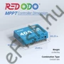 Kép 2/8 - Redodo 40A MPPT 12V/24V DC napelemes töltésvezérlő Bluetooth modullal LED kijelzővel